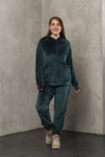 Костюм жіночий 23.1860, 50(2XL), 52(3XL), 54(4XL), бутилка 1, стильний велюровий спортивний костюм на замку у збільшених розмірах