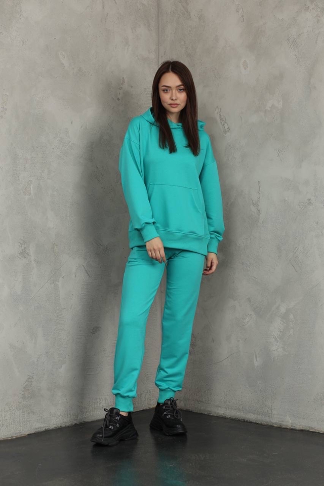 diwmok3nhzxc0l10upaf03dl-large Костюм жіночий 23.1856, 42(S), 44(M), 46(L), мʼята 1, костюм з подовженою кофтою в спортивному стилі, манжети - рібана - Зображення 1