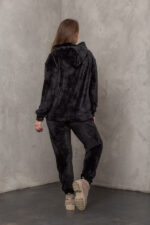 Костюм жіночий 23.1867, 48(XL), 50(2XL), 52(3XL), чорний, стиль casual (кежуал), велюровий костюм у збільшених розмірах, з кишенею-кенгуру - Зображення 3