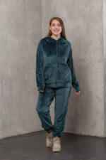 Костюм жіночий 23.1860, 50(2XL), 52(3XL), 54(4XL), бутилка 1, стильний велюровий спортивний костюм на замку у збільшених розмірах - Зображення 4
