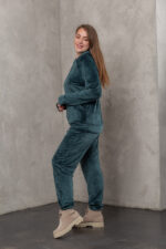 Костюм жіночий 23.1860, 50(2XL), 52(3XL), 54(4XL), бутилка 1, стильний велюровий спортивний костюм на замку у збільшених розмірах - Зображення 2