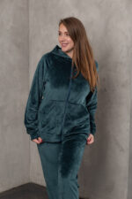 Костюм жіночий 23.1860, 50(2XL), 52(3XL), 54(4XL), бутилка 1, стильний велюровий спортивний костюм на замку у збільшених розмірах - Зображення 5
