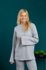 Костюм 24.2466 н Вязка, колір Срібно небесний, 42(S), 44(М), 46(L) - Зображення 4