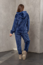 Костюм жіночий 23.1867, 48(XL), 50(2XL), 52(3XL), синій, стиль casual (кежуал), велюровий костюм у збільшених розмірах, з кишенею-кенгуру - Зображення 3