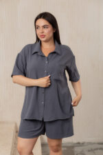 Костюм 22.1648б Американський креп, колір Темно сірий, 48(XL), 50(ХХL), 52(3XL) - Зображення 4