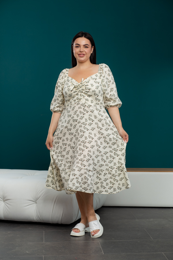 img_2274-2 Жіноча сукня 24.2335 48(XL), 50(2XL), колір кремовий - Зображення 1