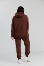Костюм жіночий 23.1856, 48(XL), 50(2XL), 52(3XL), шоколад 4, костюм у збільшених розмірах з подовженою кофтою в спортивному стилі, манжети - рібана - Зображення 4