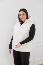 Жилетка 24.2548 б Плащівка Лаке, колір Молочний, 48(XL), 50(ХХL), 52(3XL) - Зображення 4