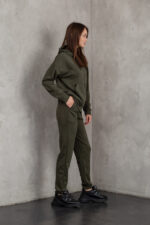 Костюм жіночий 22.1417, 42(S), 44(M), 46(L), 48(XL), замш тонкий, хакі 1, стиль casual - Зображення 3