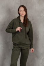 Костюм жіночий 22.1417, 42(S), 44(M), 46(L), 48(XL), замш тонкий, хакі 1, стиль casual - Зображення 2