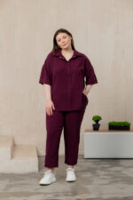 Жіночий костюм 24.2327 48(Xl), 50(2XL), 52(3XL), колір бордовий