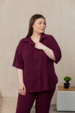 Жіночий костюм 24.2327 48(Xl), 50(2XL), 52(3XL), колір бордовий - Зображення 4