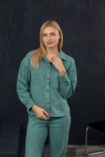 Костюм 24.2552 н Замш тонкий, колір Оливка темна, 42(S), 44(М), 46(L) - Зображення 4