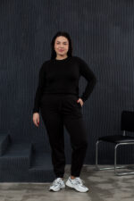 Pantaloni 20.493 tricot dublu, culoare Negru, 48(XL), 50(XXL), 52(3XL) - Image 4