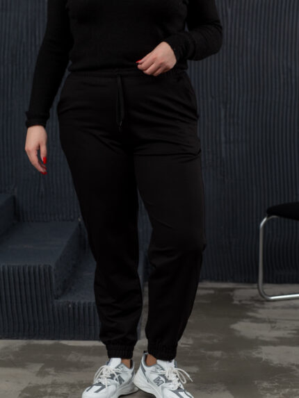 Штани 20.493 б Трикотаж двухнитка, колір Чорний, 50(ХХL), 52(3XL), 54(4XL)