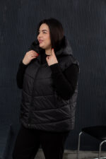 Жилетка 24.2548 с.б Плащівка Лаке, колір Чорний, 54(4XL), 56(5XL), 58(6XL) - Зображення 2