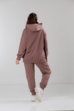Костюм жіночий 23.1856, 48(XL), 50(2XL), 52(3XL), капучіно, костюм у збільшених розмірах з подовженою кофтою в спортивному стилі, манжети - рібана - Зображення 3