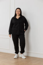 Костюм 24.2552 б Замш тонкий, колір Чорний, 48(XL), 50(ХХL), 52(3XL)