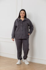 Костюм 24.2552 б Замш тонкий, колір Графіт, 48(XL), 50(ХХL), 52(3XL)