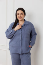 Костюм 24.2552 б Замш тонкий, колір Джинсовий, 48(XL), 50(ХХL), 52(3XL) - Зображення 4
