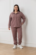 Костюм 24.2552 б Замш тонкий, колір Кавовий, 48(XL), 50(ХХL), 52(3XL)