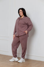 Костюм 24.2552 с.б Замш тонкий, колір Кавовий, 54(4XL), 56(5XL), 58(6XL) - Зображення 2