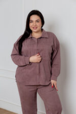 Костюм 24.2552 с.б Замш тонкий, колір Кавовий, 54(4XL), 56(5XL), 58(6XL) - Зображення 4