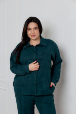 Костюм 24.2552 с.б Замш тонкий, колір Темно зелений , 54(4XL), 56(5XL), 58(6XL) - Зображення 4