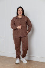 Костюм 24.2552 с.б Замш тонкий, колір Світло шоколадний, 54(4XL), 56(5XL), 58(6XL)