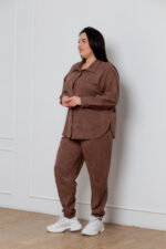 Костюм 24.2552 с.б Замш тонкий, колір Світло шоколадний, 54(4XL), 56(5XL), 58(6XL) - Зображення 2