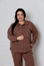 Костюм 24.2552 с.б Замш тонкий, колір Світло шоколадний, 54(4XL), 56(5XL), 58(6XL) - Зображення 4
