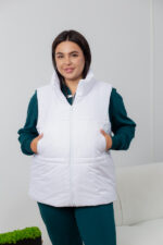Жилетка 24.2407 б Плащівка Лаке, колір Білий, 46(L), 48(XL), 50(ХХL)
