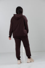 Костюм жіночий 23.1856, 48(XL), 50(2XL), 52(3XL), шоколад 3, костюм у збільшених розмірах з подовженою кофтою в спортивному стилі, манжети - рібана - Зображення 3