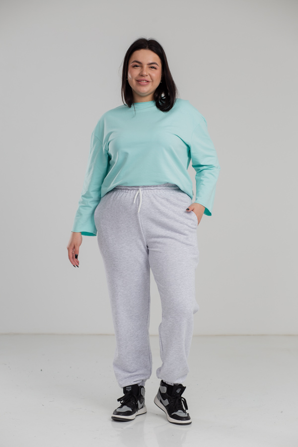 img_6492-1-5 Жіночі штани 23.2195 48(XL), 50(2XL), 52(3XL), колір світлий меланж - Зображення 1