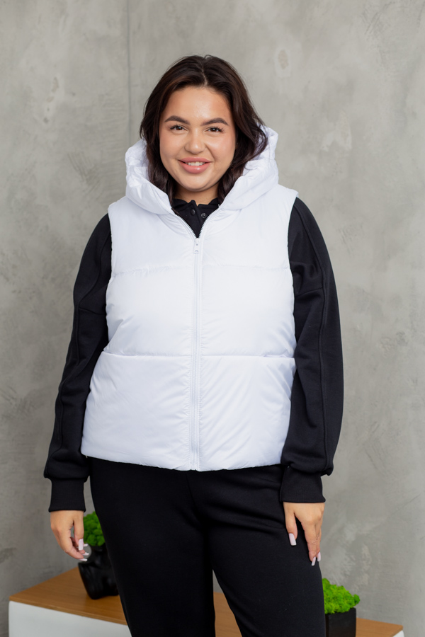 img_6706-1 Жилетка Aksan 24.2416 46(L), 48(XL), 50(2XL) Колір білий - Зображення 1