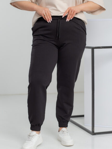 Штани 20.493 с.б Трикотаж двухнитка, колір Чорний, 56(5XL), 58(6XL), 60(7XL)