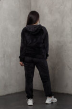 Костюм жіночий 23.1860, 50(2XL), 52(3XL), 54(4XL), чорний, стильний велюровий спортивний костюм на замку у збільшених розмірах - Зображення 3
