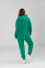 Костюм жіночий 23.1856, 48(XL), 50(2XL), 52(3XL), зелений 5, костюм у збільшених розмірах з подовженою кофтою в спортивному стилі, манжети - рібана - Зображення 3