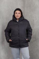 Жіноча куртка 23.2160 48(XL), 50(2Xl), 52(3XL), колір вугільно-чорний