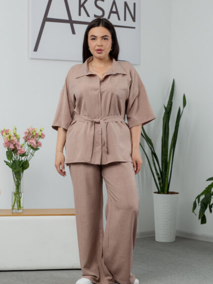 Костюм 25.2656 б Льон, колір Капучіно, 48(XL), 50(ХХL), 52(3XL)