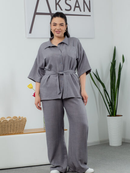 Костюм 25.2656 б Льон, колір Сіро графітовий, 48(XL), 50(ХХL), 52(3XL)