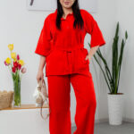 Костюм 25.2656 б Льон, колір Червоний, 48(XL), 50(ХХL), 52(3XL)