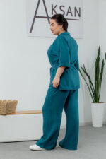 Костюм 25.2656 б Льон, колір Темно зелений , 48(XL), 50(ХХL), 52(3XL) - Зображення 3
