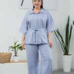Комплект 25.2656 лен, цвят Сребристо небесен, 48(XL), 50(XXL), 52(3XL)