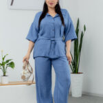 Костюм 25.2656 б Льон, колір Джинсовий, 48(XL), 50(ХХL), 52(3XL)