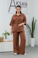 Костюм 25.2656 б Льон, колір Світло шоколадний, 48(XL), 50(ХХL), 52(3XL)