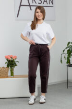 Костюм 25.2640 н Трикотаж двухнитка, Білий+Темний шоколад, 42(S), 44(М), 46(L) - Зображення 4