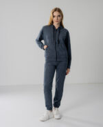 Костюм жіночий 22.1417, 42(S), 44(M), 46(L), 48(XL), графіт, стиль casual (кежуал), замшевий костюм на замку - Зображення 2