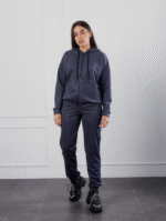 Костюм жіночий 22.1417, 42(S), 44(M), 46(L), 48(XL), графіт, стиль casual (кежуал), замшевий костюм на замку