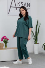 Комплект 25.2678 двуконечен трикотаж, цвят Тъмна маслина, 52(3XL), 54(4XL), 56(5XL) - Image 2